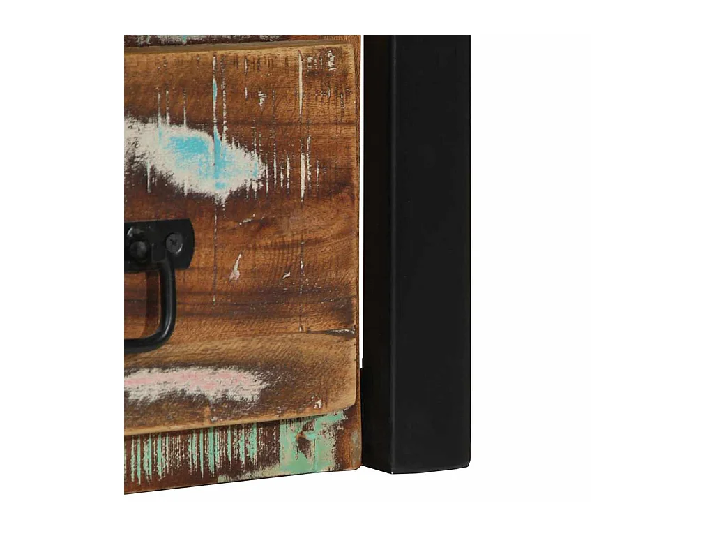 Mesilla de noche | Mesita de noche multicolor 40x35x40 cm madera maciza reciclada