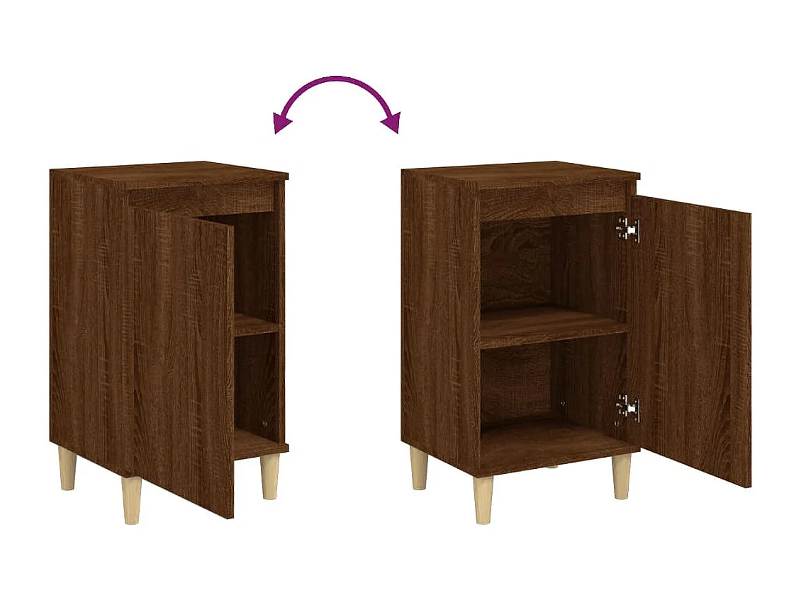 Nachttisch-Beistelltisch Braun Eichen-Optik 40x35x70 cm Holzwerkstoff SHL21939