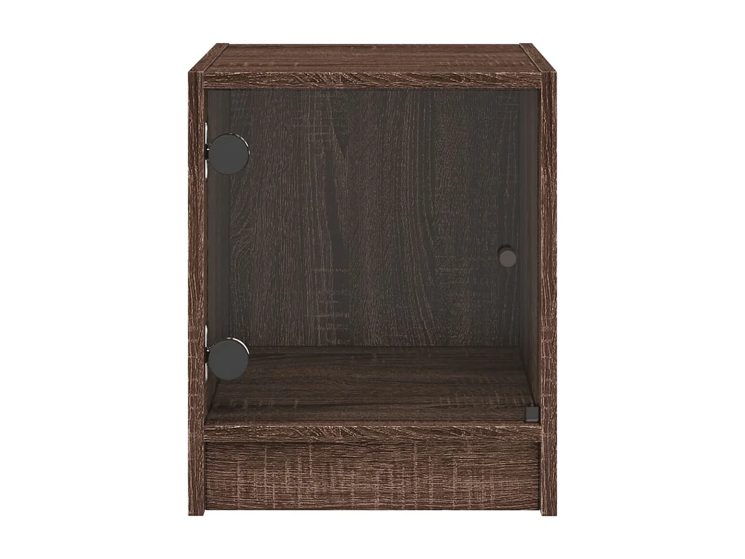 Nachttisch 2er Set-Beistelltisch mit Glastüren Braun Eichen-Optik 35x37x42 cm SHL45555