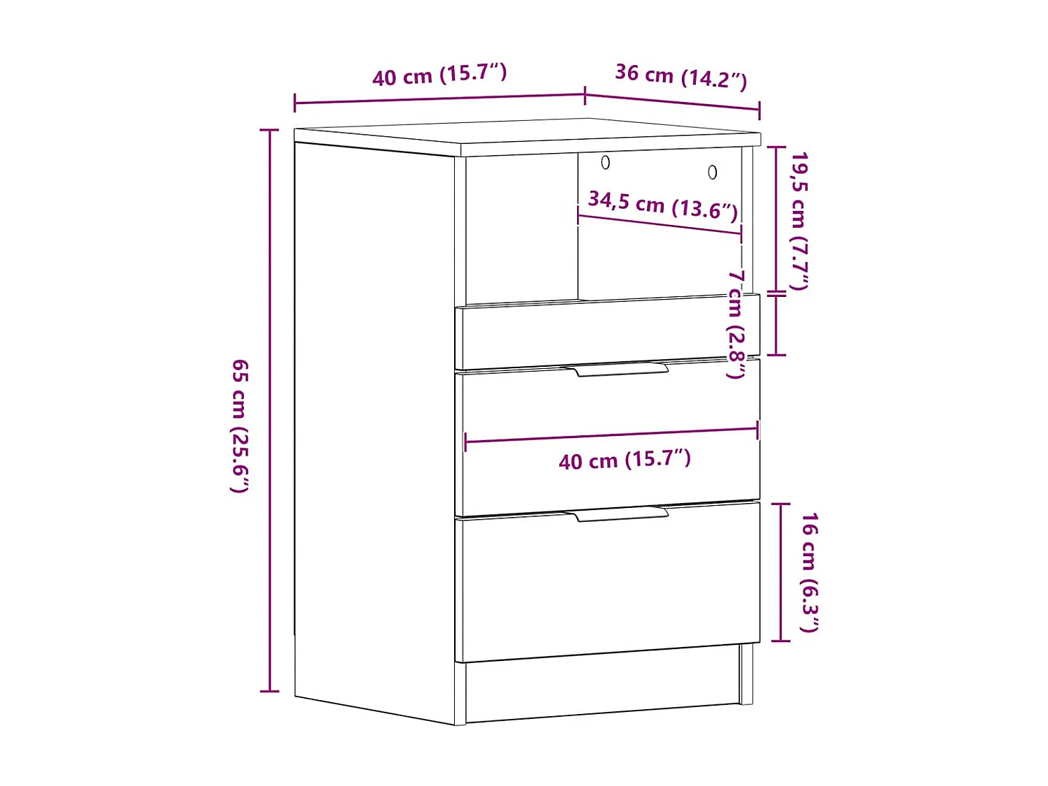 Nachttisch 2er Set-Beistelltisch Schwarz Holzwerkstoff SHL59990