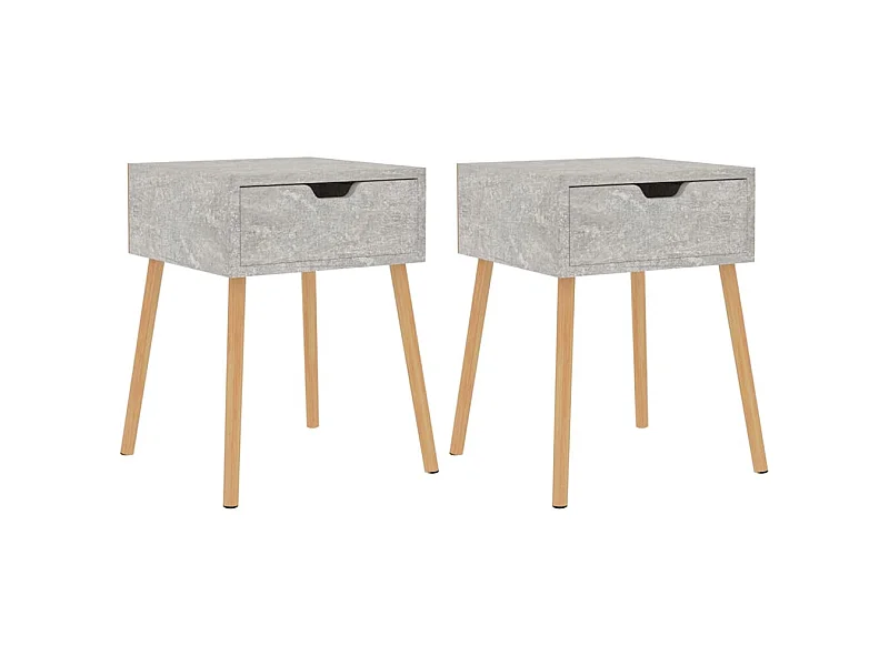Tables de chevet-Tables d'appoint 2 pcs Gris béton 40x40x56 cm Bois d'ingénierie