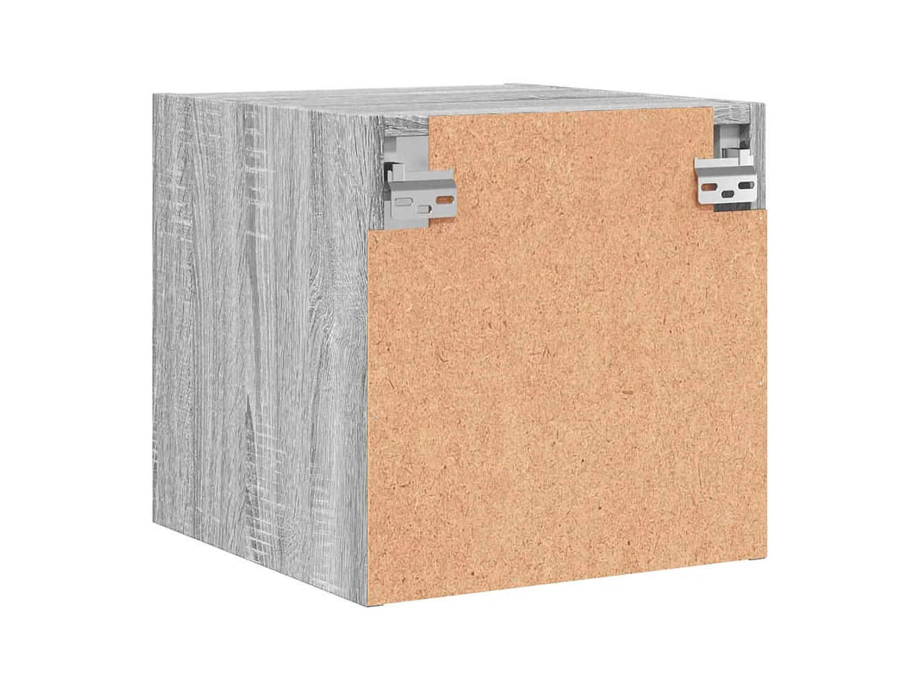 Mesita de noche | Mesilla de noche con puerta de vidrio gris Sonoma 35x37x35 cm