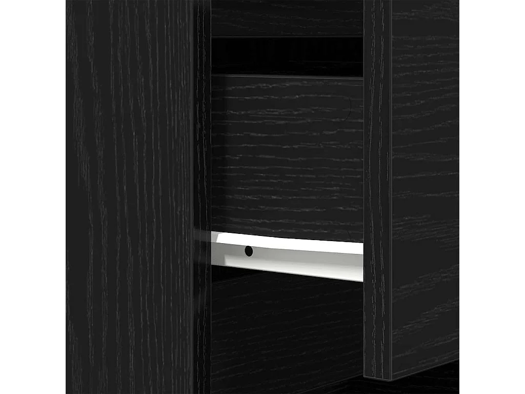 Nachttisch-Beistelltisch mit 3 Schubladen Schwarz 39x35x65 cm SHL23083