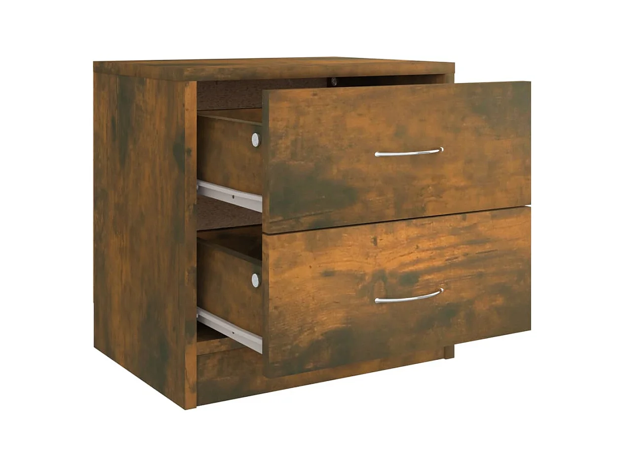 Mesita de noche | Mesilla de noche madera contrachapada roble ahumado 40x30x40 cm