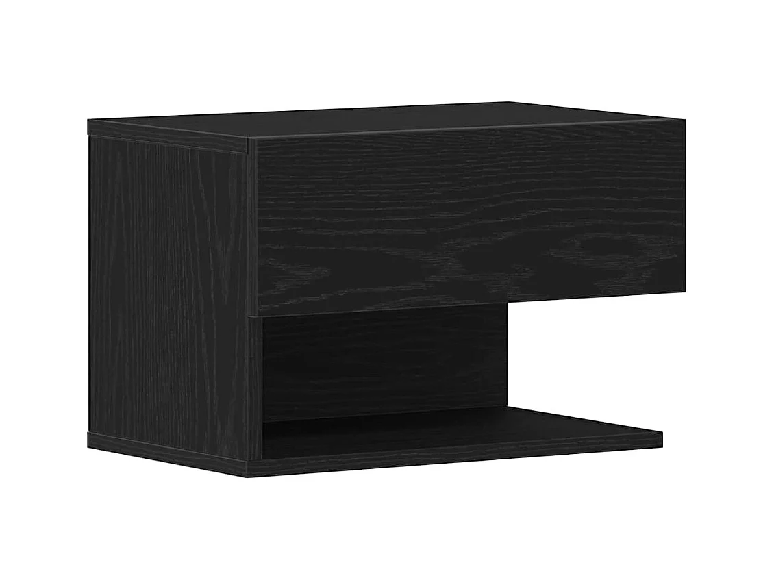 Mesita de Noche | Armario de Noche | Mesilla de noche con cajón Roble negro 46x29.5x30 cm
