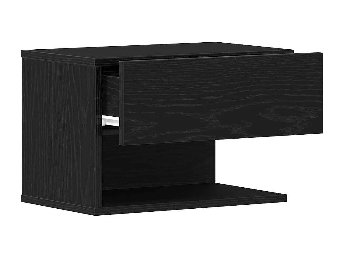 Mesita de Noche | Armario de Noche | Mesilla de noche con cajón Roble negro 46x29.5x30 cm
