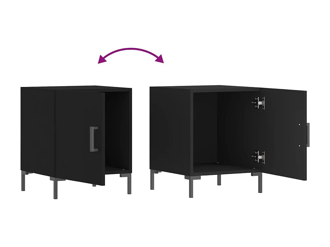 Table de chevet-Table d'appoint-Table de nuit noir 40x40x50 cm bois d’ingénierie