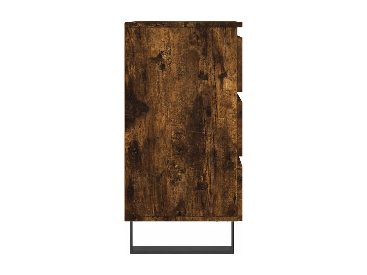 Nachttisch 2er Set-Beistelltisch-Nachttischkommode Räuchereiche 40x35x69 cm Holzwerkstoff SHL6575