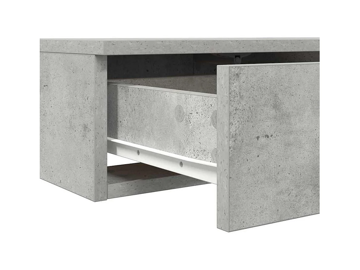 Tiroirs de lit avec tiroir Gris béton 160x36.5x16.5 cm