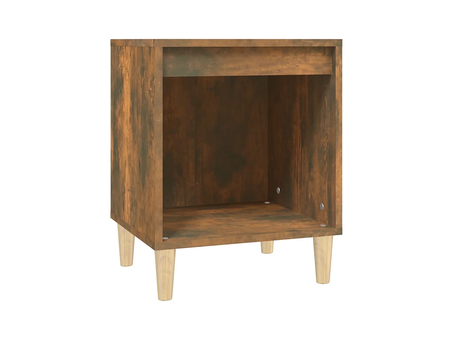 Tables de chevet lot de 2 avec compartiments ouverts Chêne fumé 40x35x50 cm