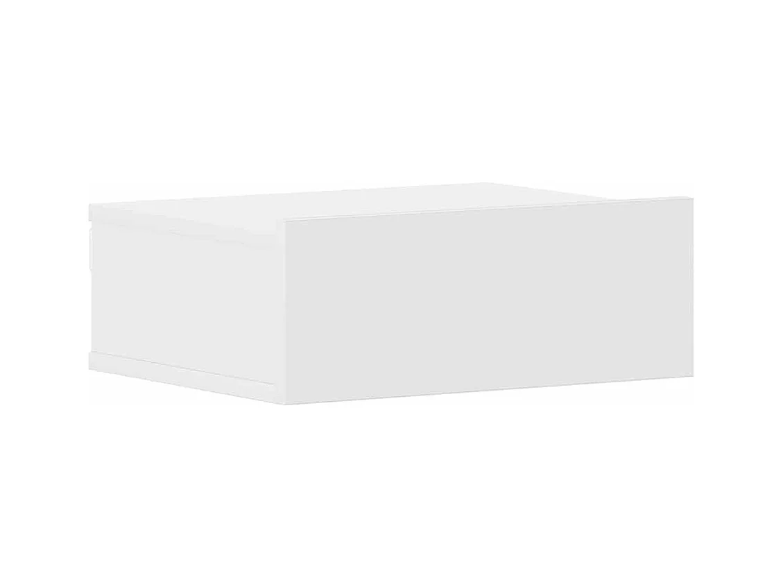 Tables de chevet flottantes-Tables de nuit murale 2 pcs Blanc bois d’ingénierie