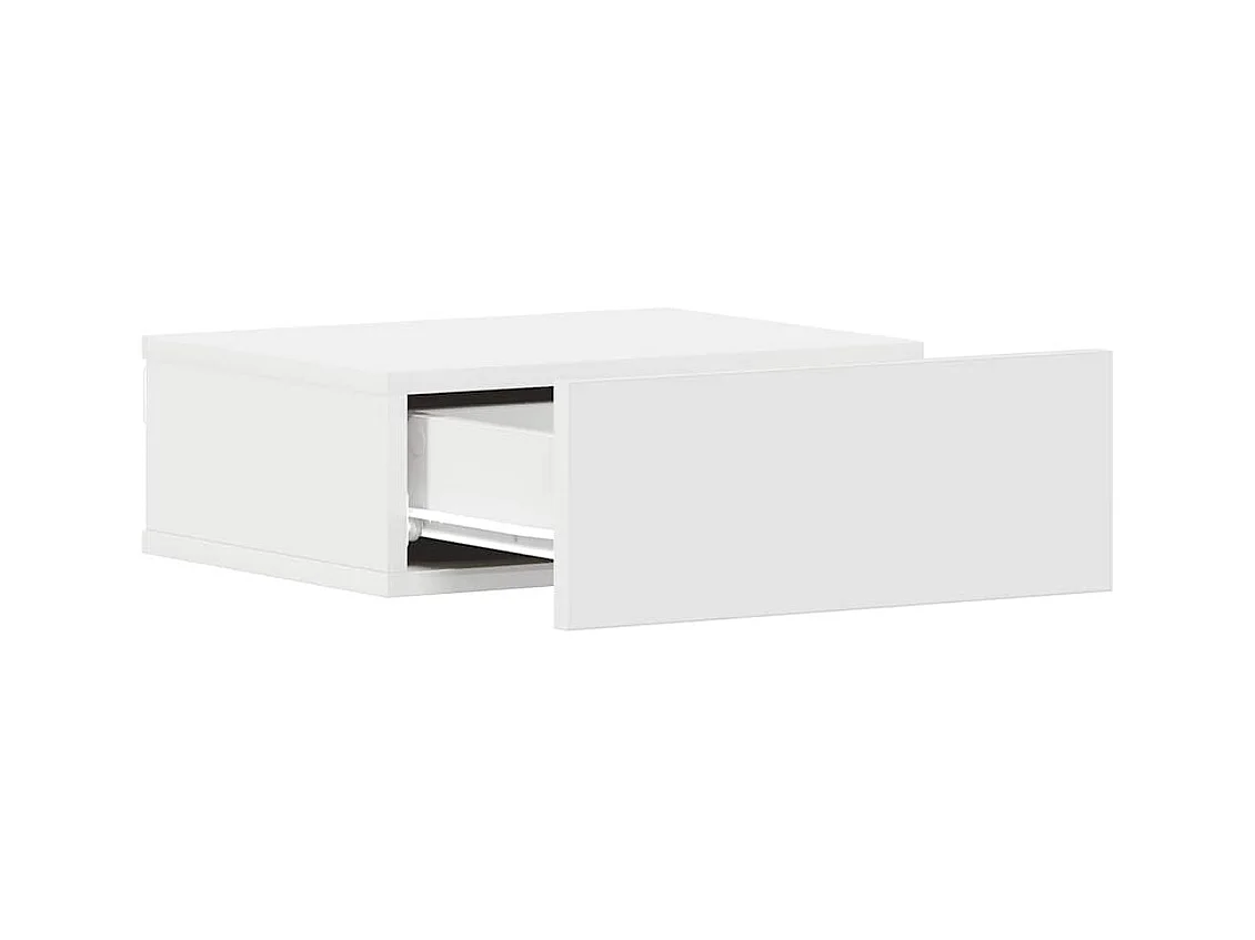 Tables de chevet flottantes-Tables de nuit murale 2 pcs Blanc bois d’ingénierie