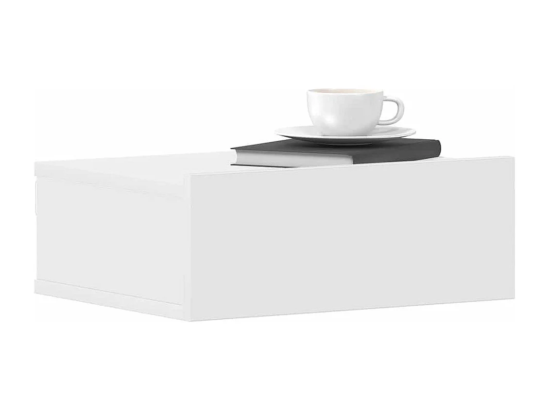 Nachttisch hängend 2er Set | Wand-Nachttische Weiß 40x30x15 cm Holzwerkstoff SHL23265