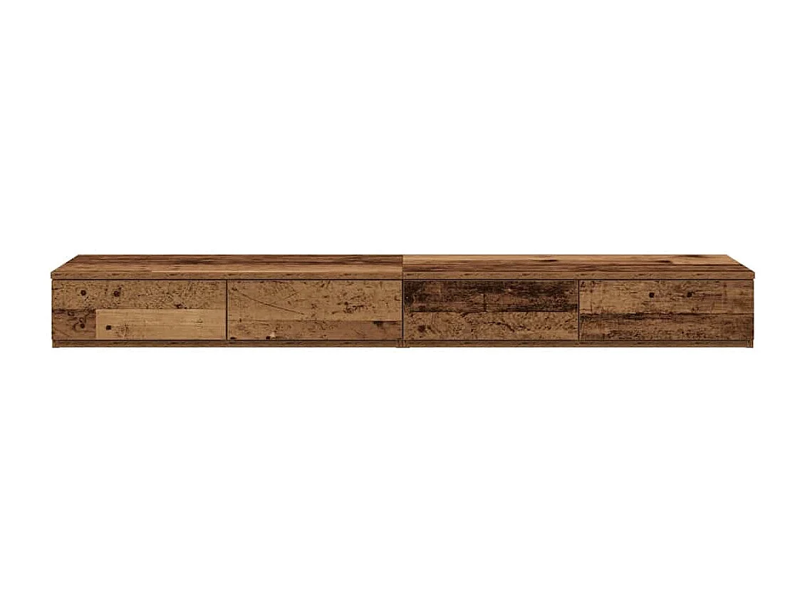 Bedlades | Opbergkastje met lade Oud hout 120 x 36,5 x 16,5 cm Bewerkt hout