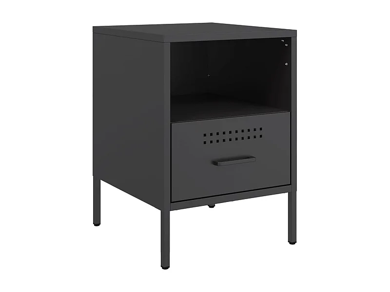 Table de chevet Étroite-Table d'appoint-Table de nuit noir 36x39x50,5 cm acier