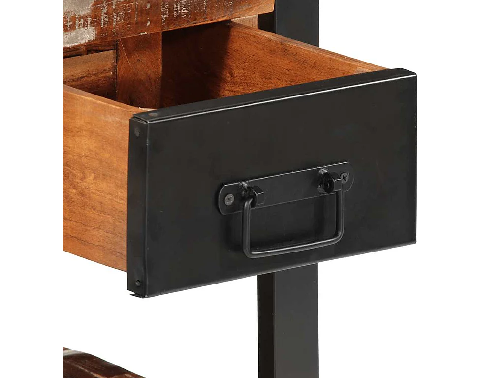 Nachttisch 2er Set-Beistelltisch-Nachttischkommode Mehrfarbig Raues Mangoholz SHL40747