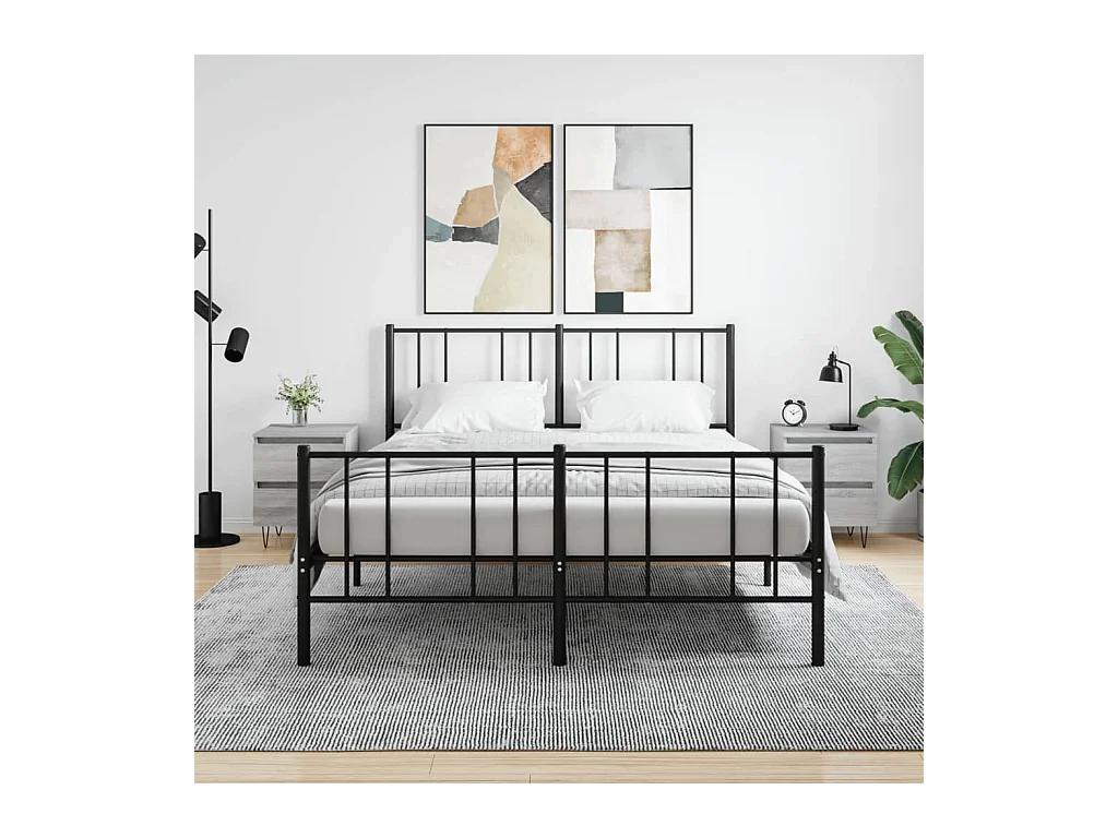 Mesita de noche | Mesilla de noche 2 uds. madera ingeniería gris Sonoma 40x35x50 cm