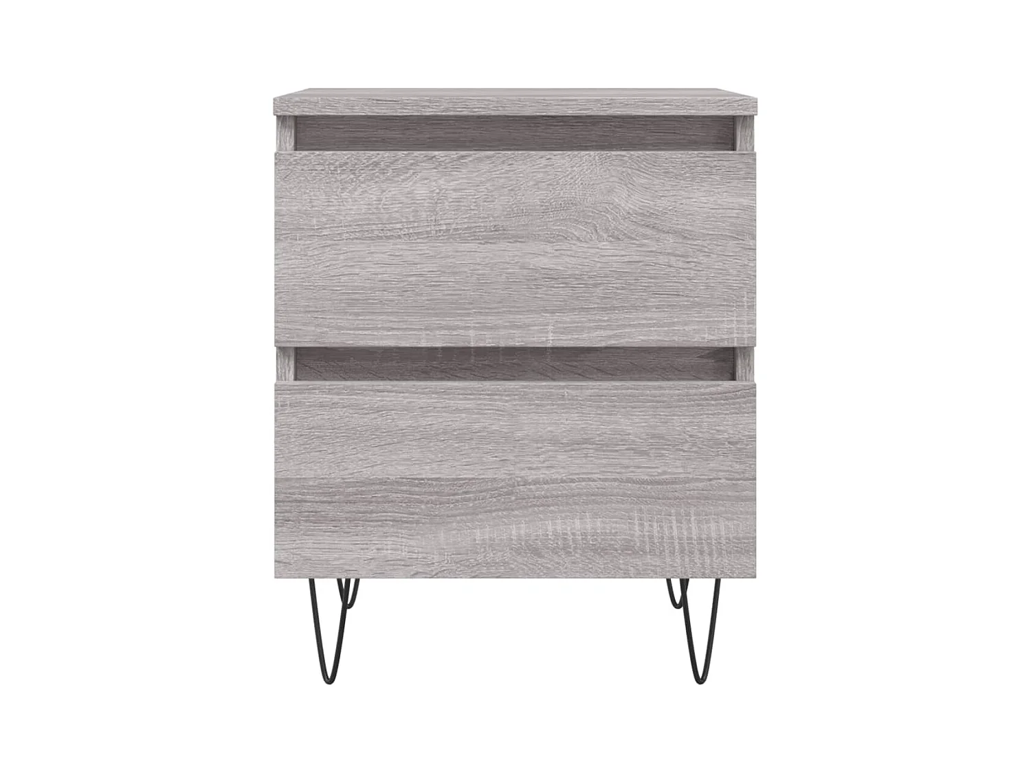 Mesita de noche | Mesilla de noche 2 uds. madera ingeniería gris Sonoma 40x35x50 cm