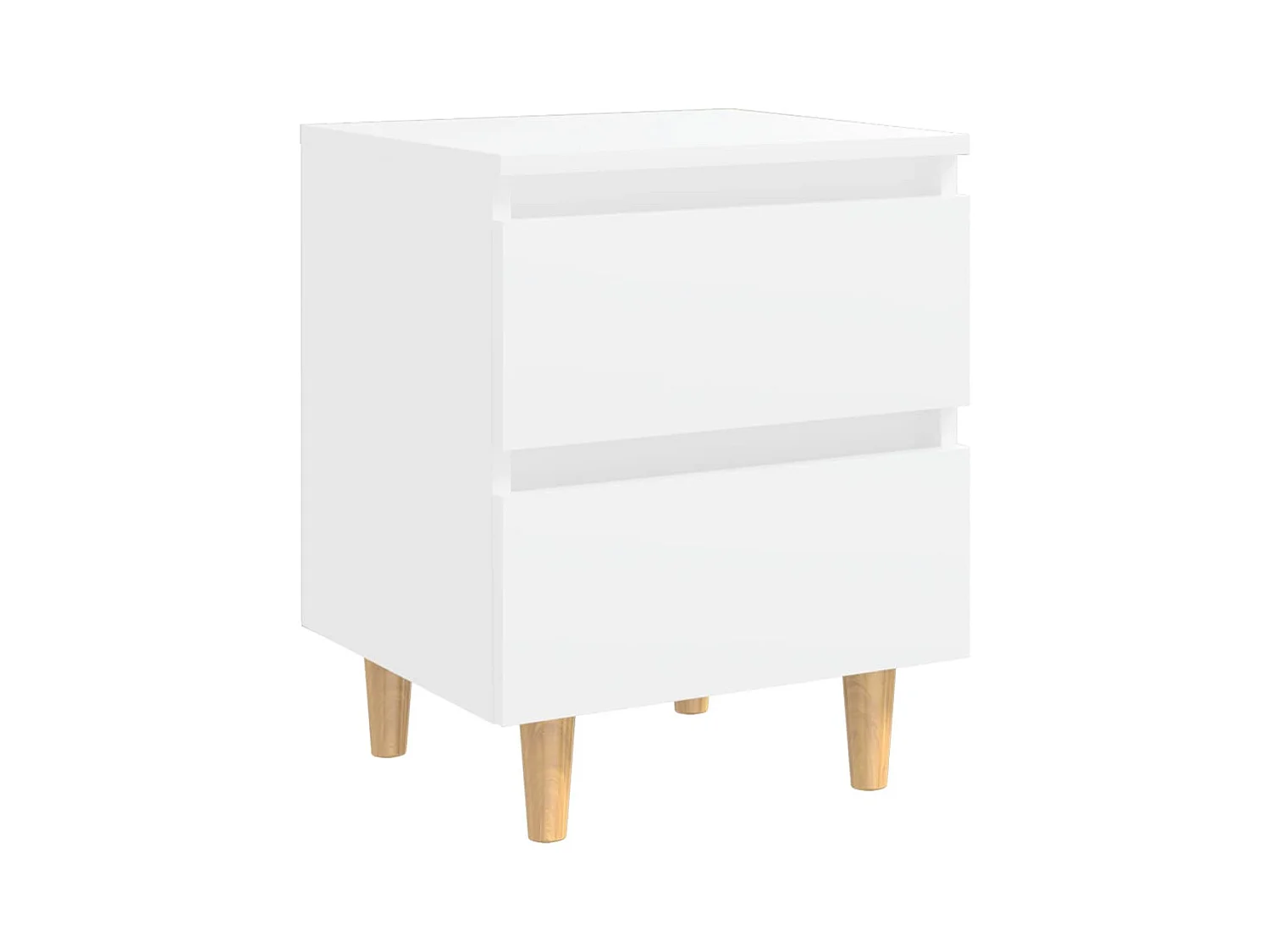 Tables de chevet-Tables de nuit 2 pcs Compartiments ouverts avec pieds en pin Blanc 40x35x50 cm