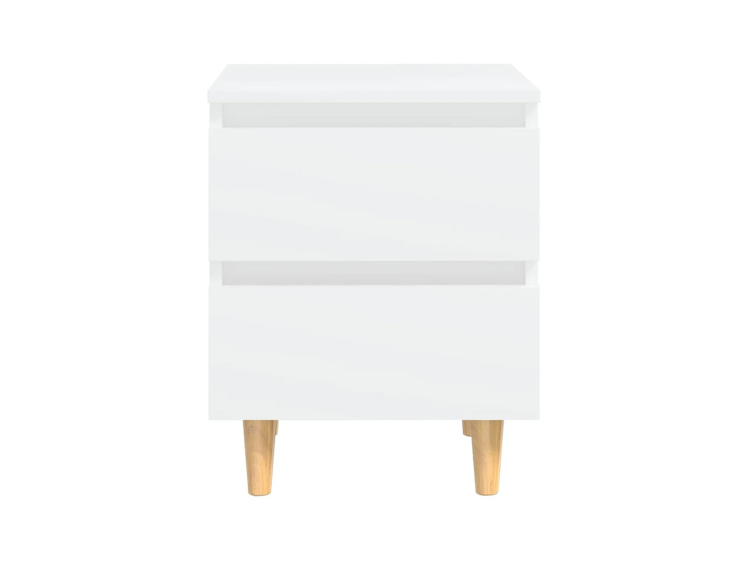 Mesitas de noche | Mesilla de noche 2 uds patas madera maciza blanco 40x35x50 cm