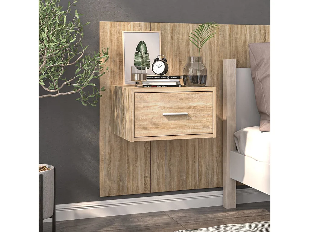Nachttisch hängend | Wand-Nachttisch Sonoma-Eiche SHL7274