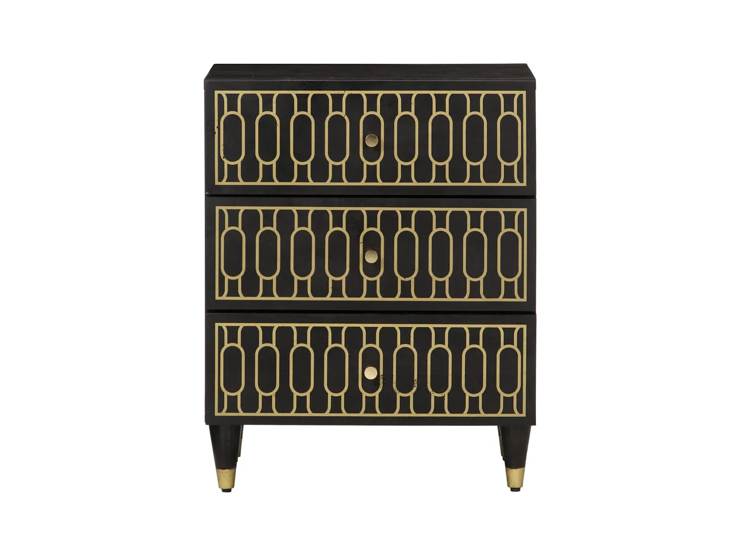 Mesita de noche | Mesilla de noche madera maciza de mango 50x33x60 cm