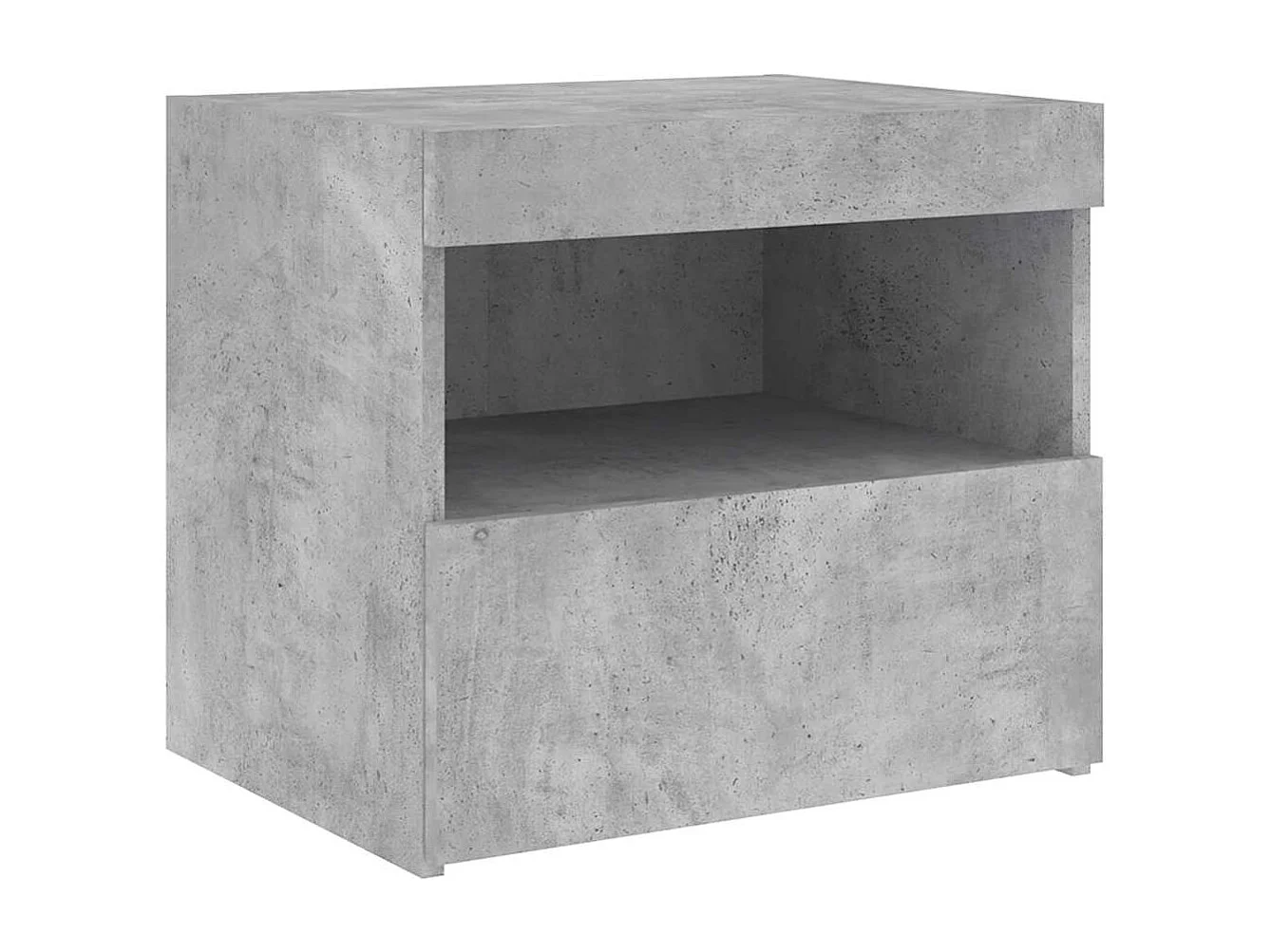 Table de chevet LED Lot de 2 avec tiroirs gris béton 50x40x45 cm