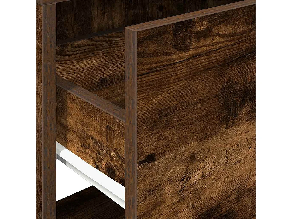 Nachttisch-Beistelltisch mit Schublade Räuchereiche 51x31x47 cm SHL37338