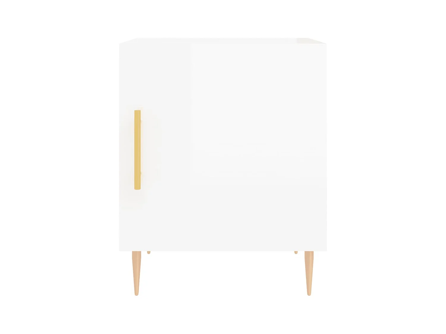 Lot de 2 Tables de chevet Étroite avec Étagère de rangement blanc brillant 40x40x50 cm