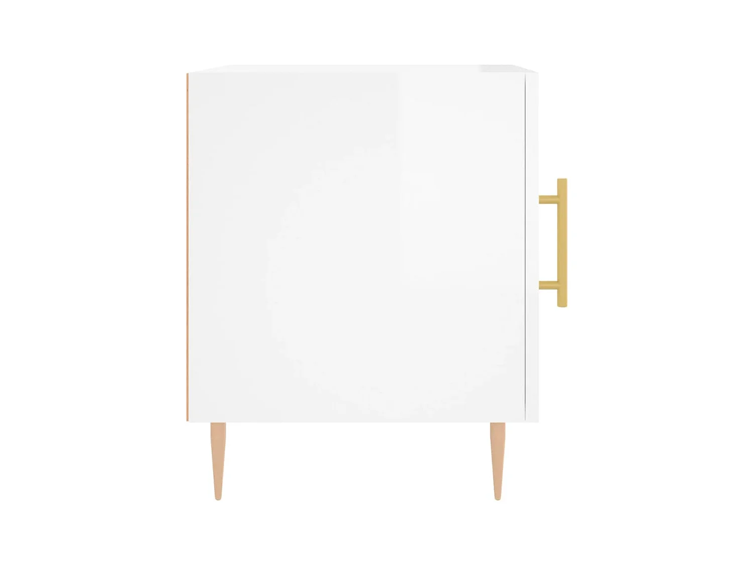 Lot de 2 Tables de chevet Étroite avec Étagère de rangement blanc brillant 40x40x50 cm