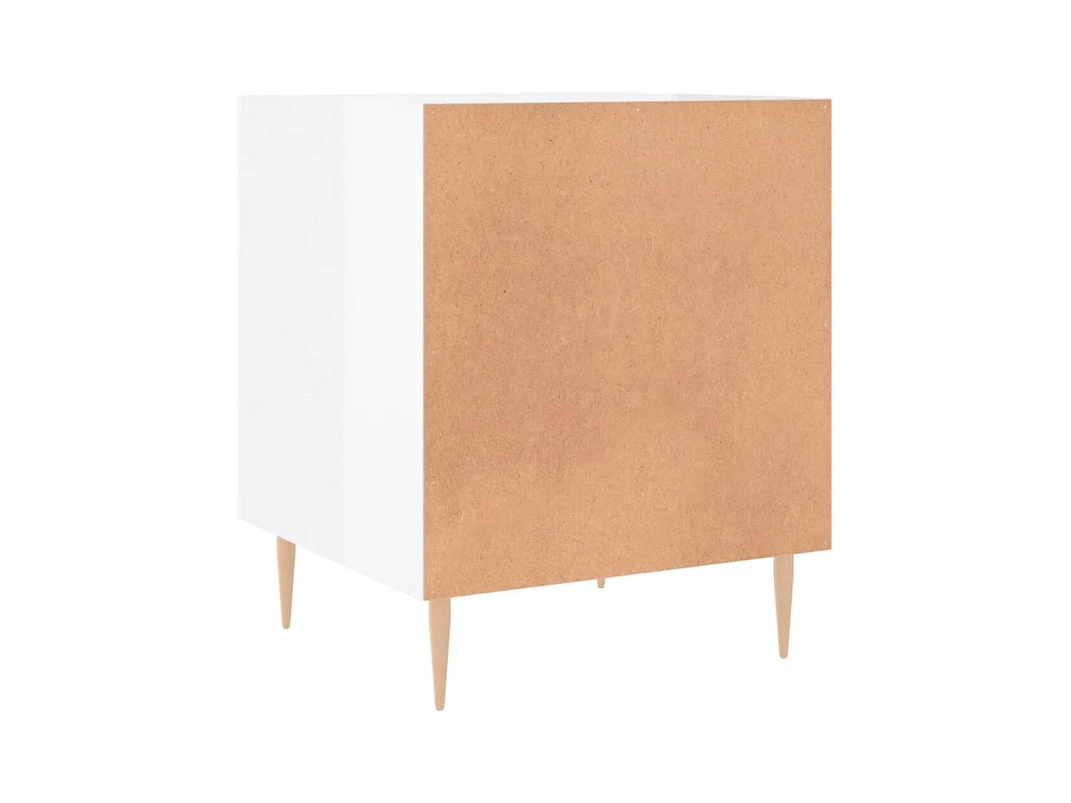Lot de 2 Tables de chevet Étroite avec Étagère de rangement blanc brillant 40x40x50 cm