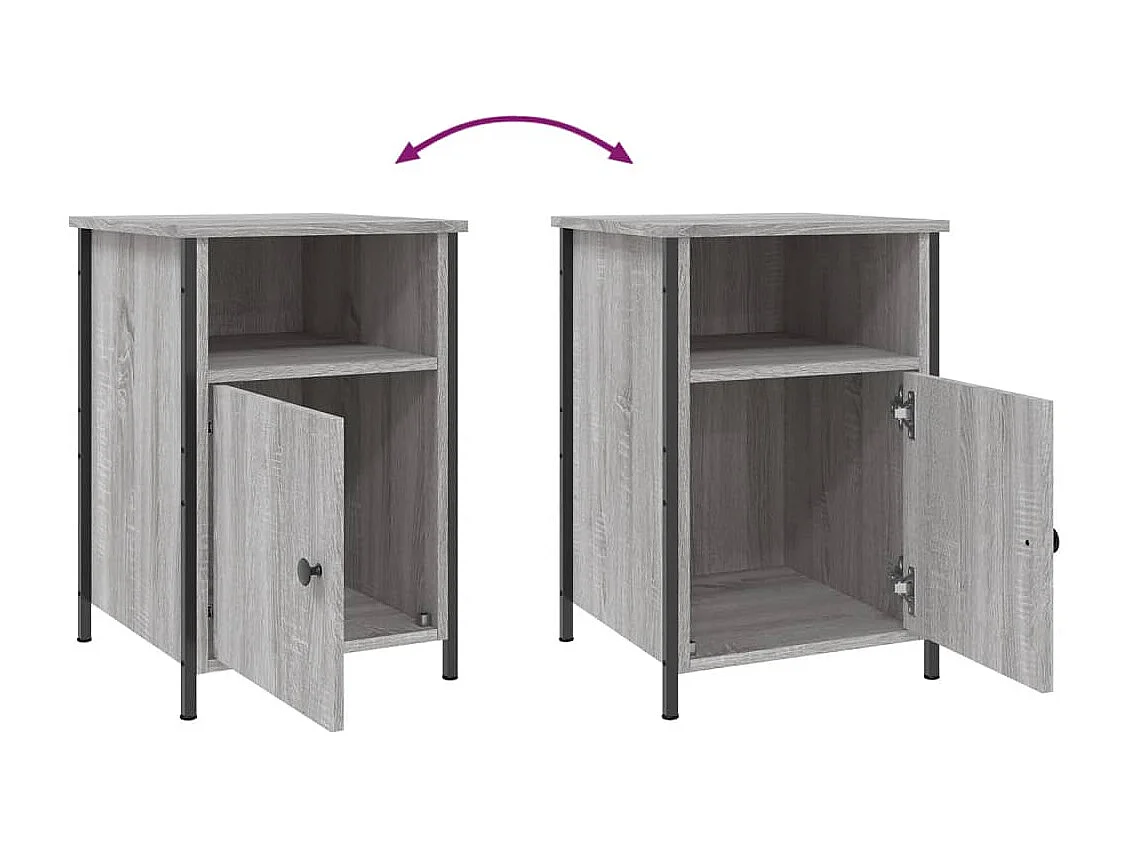 Mesitas de noche | Mesilla de noche 2 uds madera contrachapada gris 40x42x60 cm