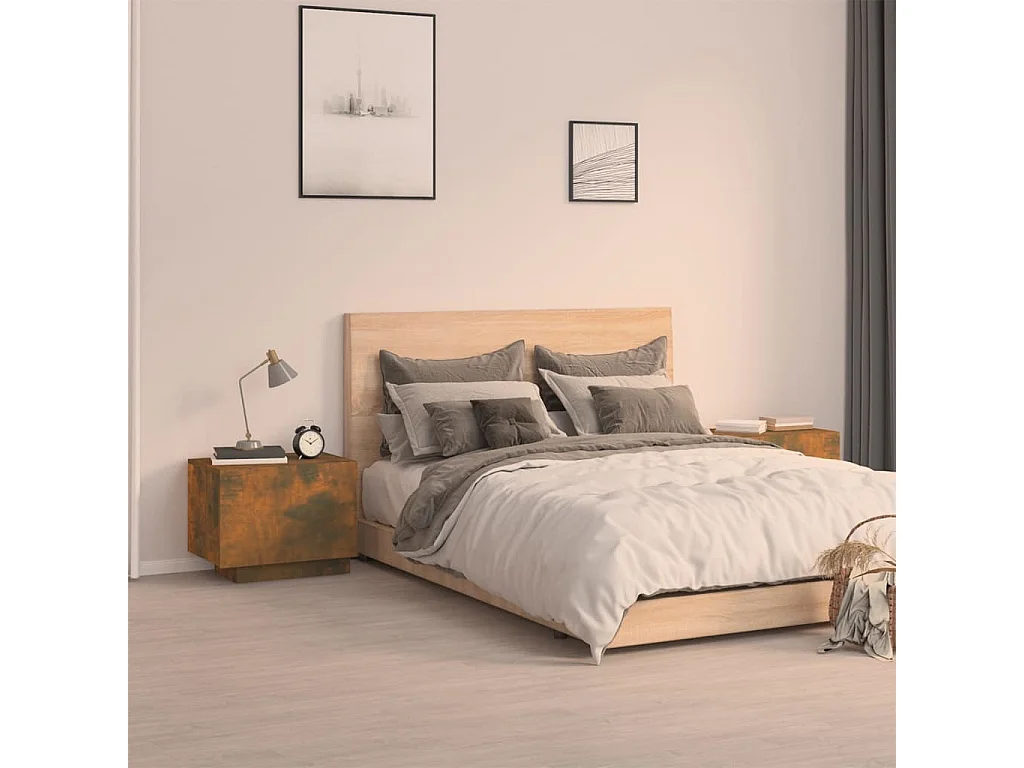 Nachttisch-Beistelltisch Räuchereiche 100x35x40 cm Holzwerkstoff SHL13935