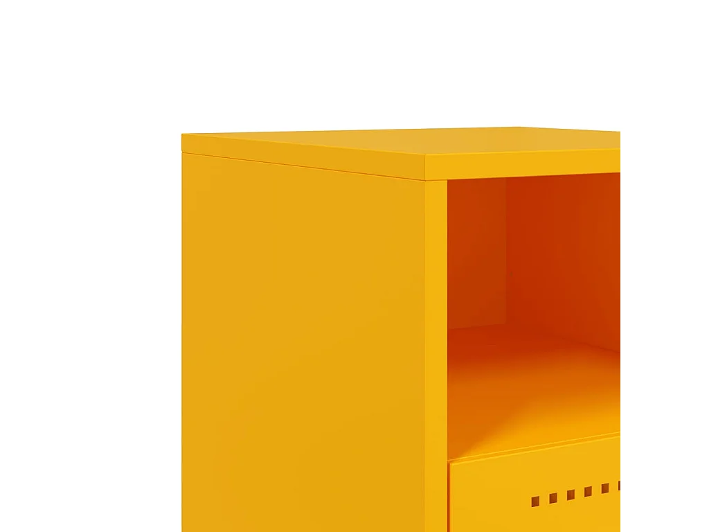Mesita de noche | Mesilla de noche acero amarillo mostaza 36x39x60,5 cm