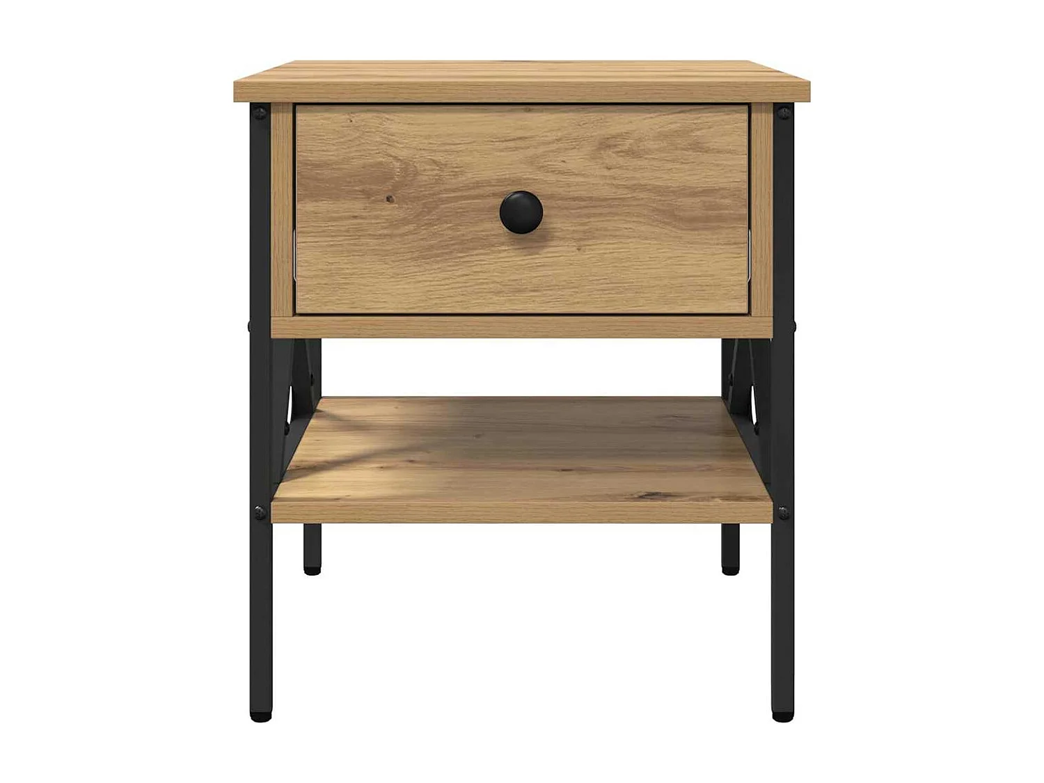 Table de chevet-Table d'appoint avec tiroir chêne artisanal 40x42x45 cm