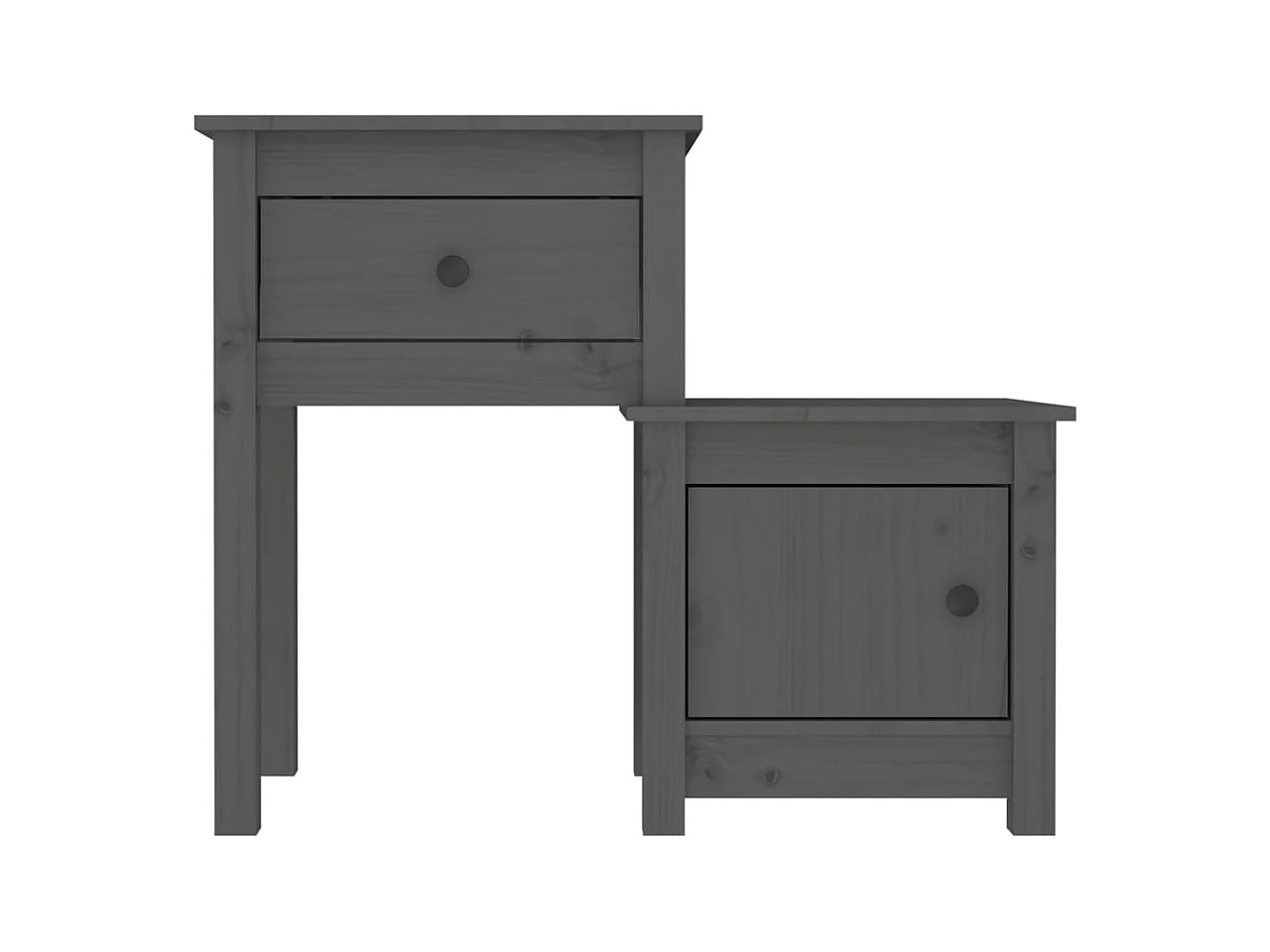 Mesitas de noche | Mesilla de noche 2 uds madera de pino gris 79,5x38x65,5 cm