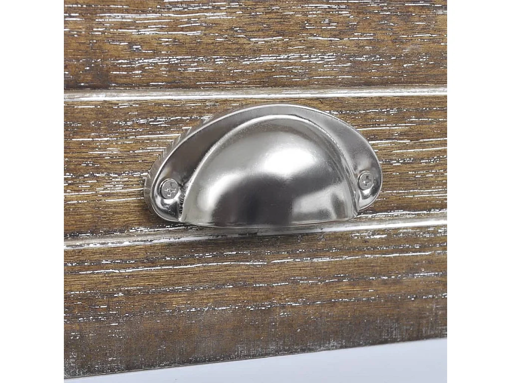 Nachttisch-Beistelltisch mit 1 Schublade Braun und Weiß SHL7707