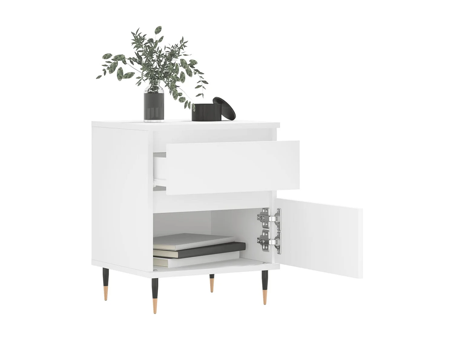 Nachttisch-Beistelltisch Weiß 40x35x50 cm Holzwerkstoff SHL86820