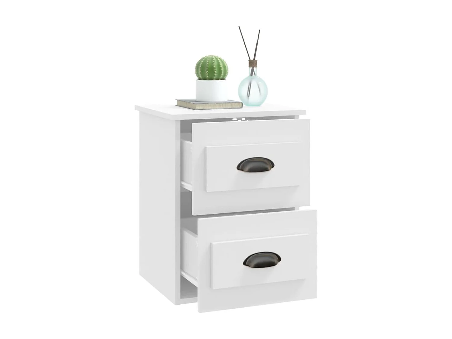 Mesitas de noche | Mesilla de noche de pared 2 uds blanco 41,5x36x53 cm