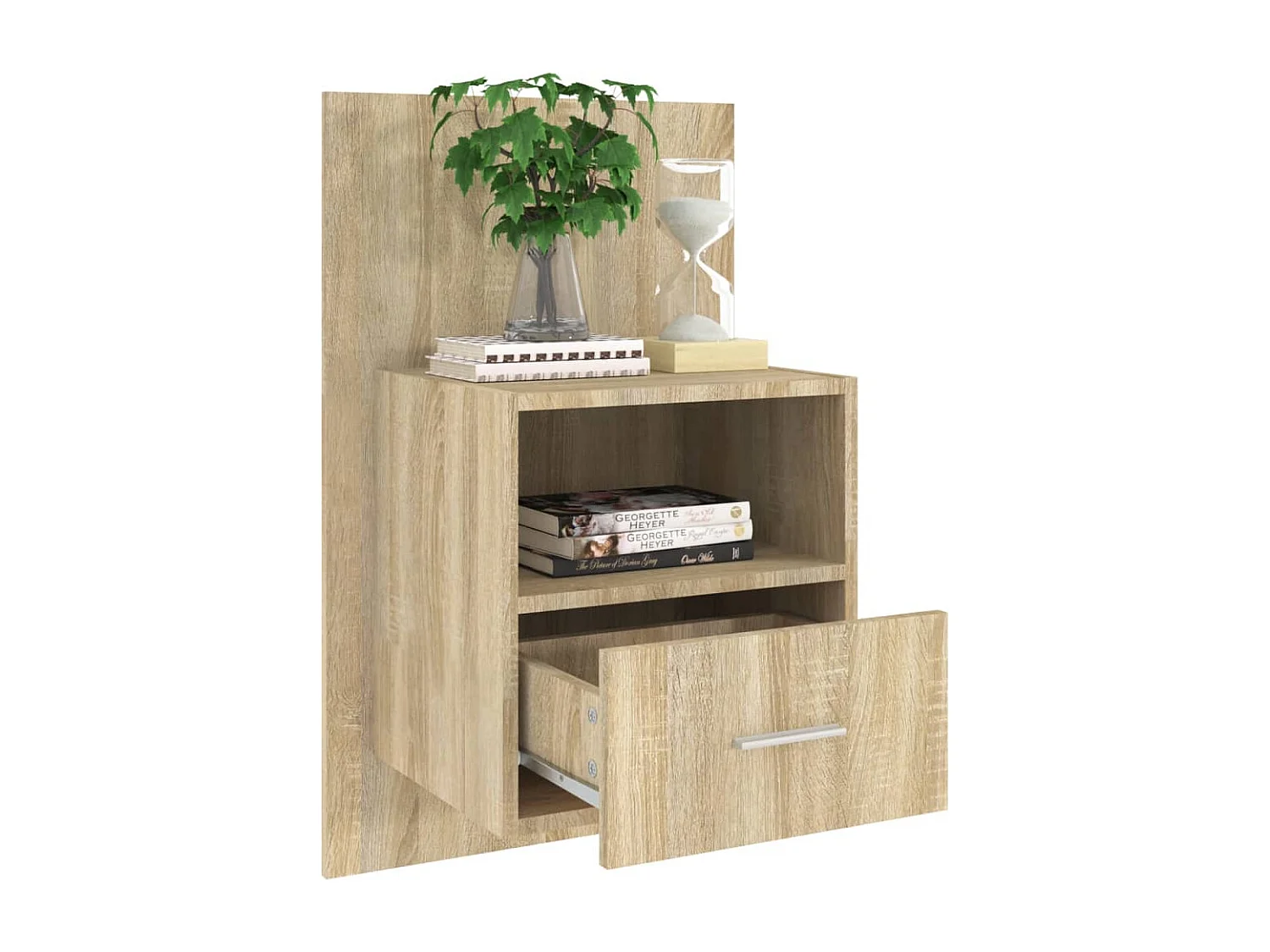 Nachttisch hängend 2er Set | Wand-Nachttische Sonoma-Eiche SHL80705