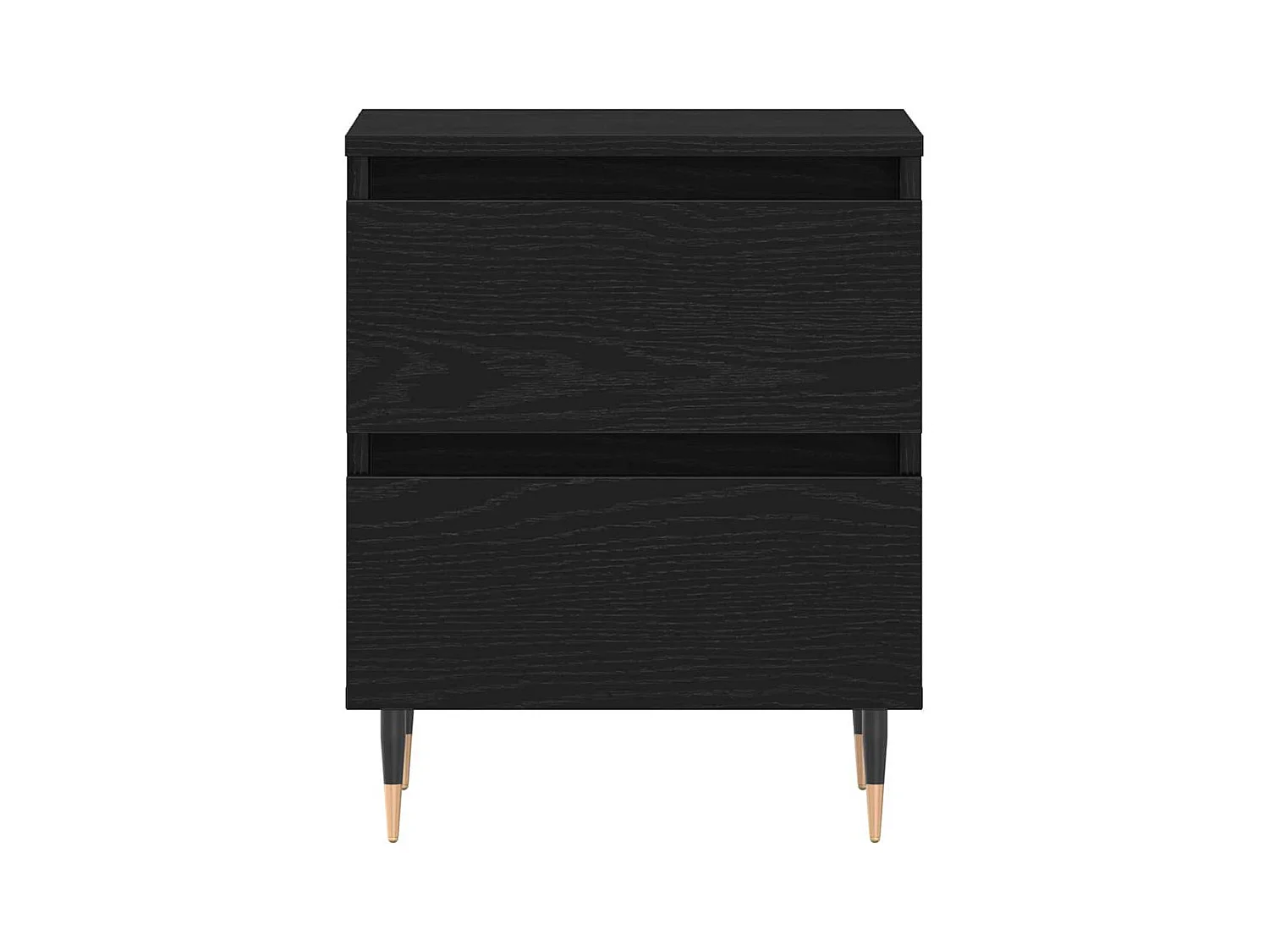 Mesita de Noche | Armario de Noche 2 uds con cajón Roble negro 40x35x50 cm