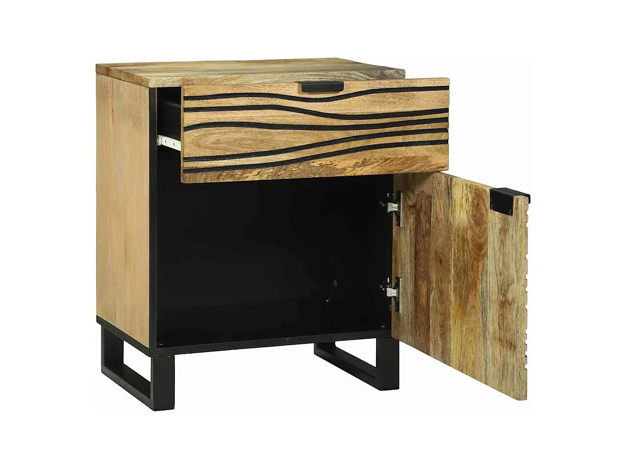 Mesita de Noche | Armario de Noche Marrón 50x33x60 cm madera maciza de mango