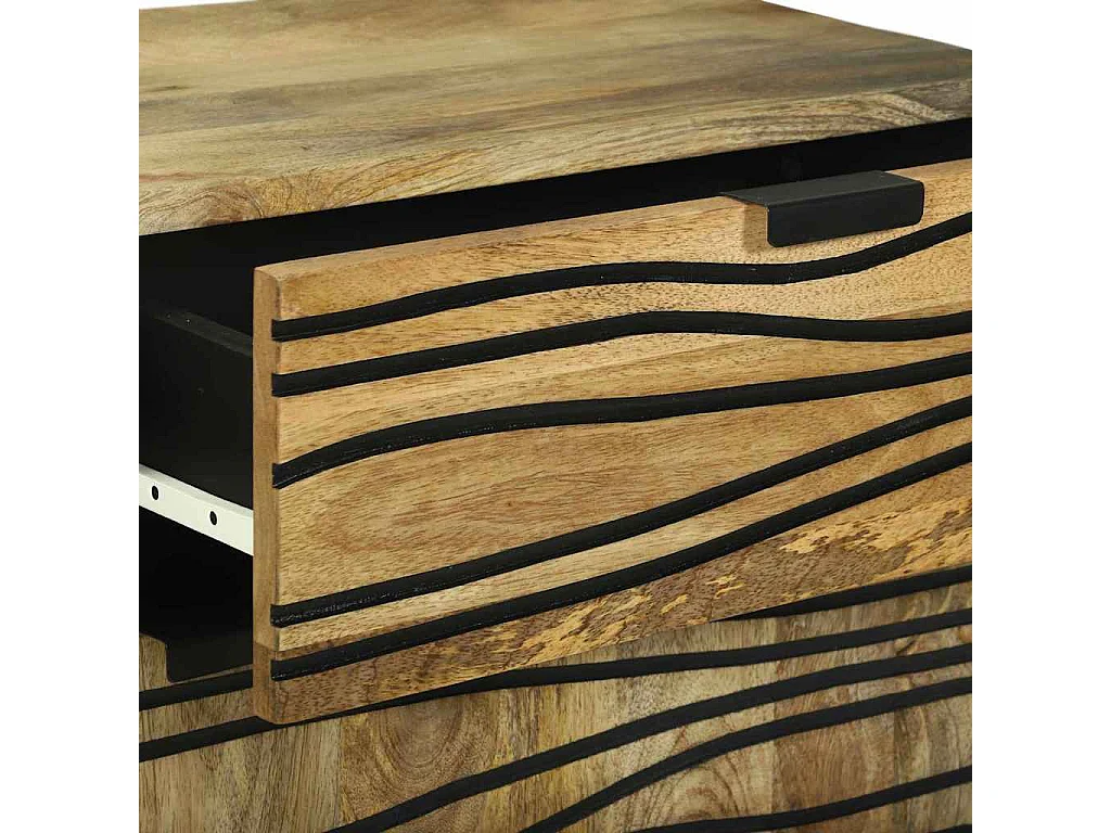 Mesita de Noche | Armario de Noche Marrón 50x33x60 cm madera maciza de mango