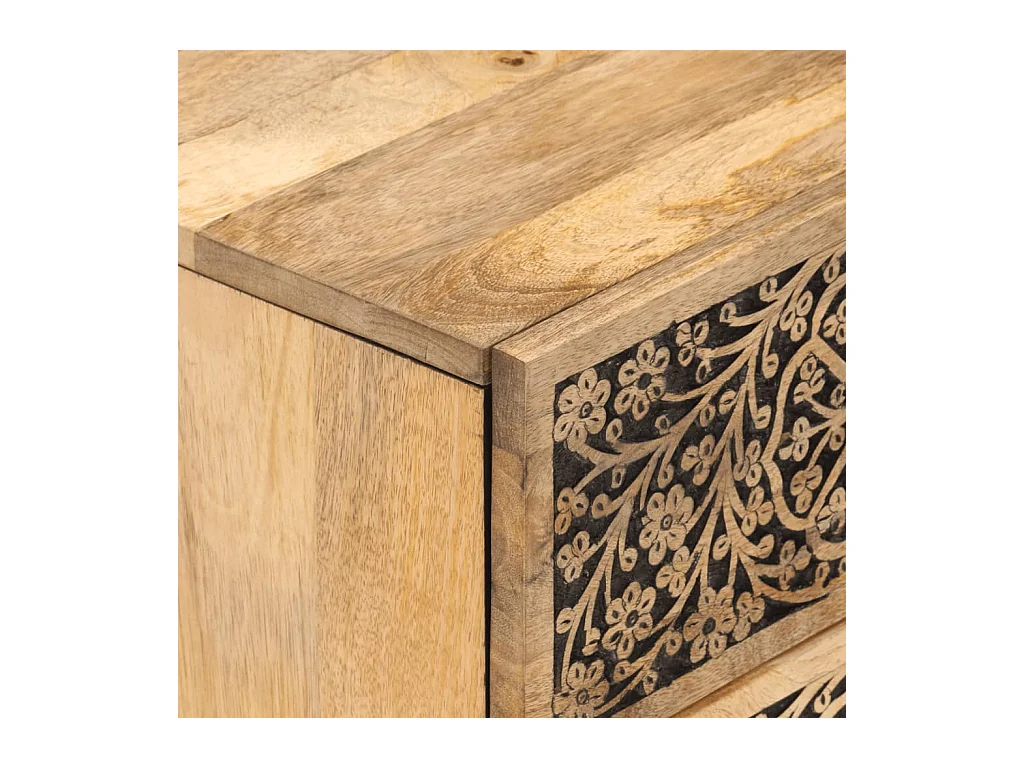 Tables de chevet-Tables d'appoint 2 pcs 40x33x46 cm Bois de manguier solide