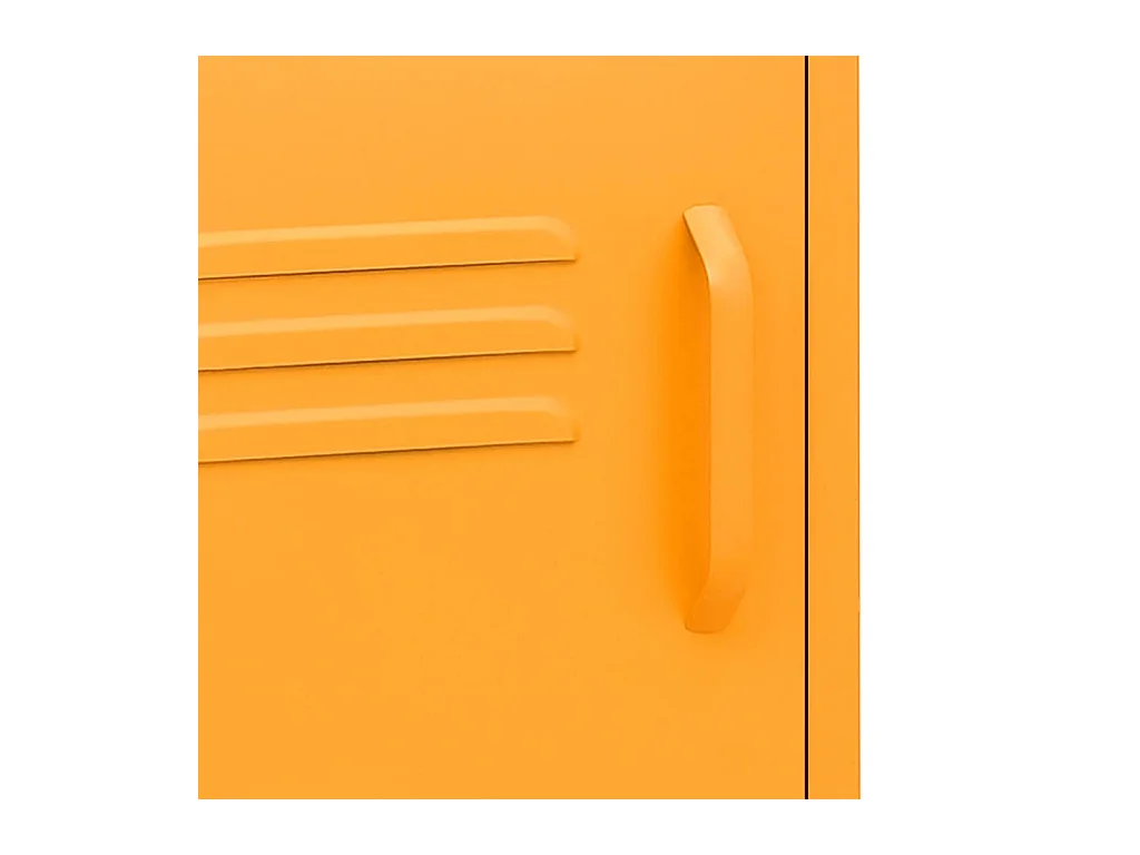 Mesita de noche | Mesilla de noche acero amarillo mostaza 35x35x51 cm