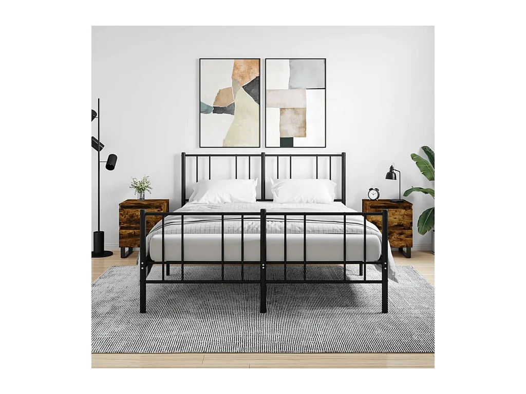 Mesitas de noche | Mesilla de noche 2 uds madera ingeniería roble ahumado 40x35x50 cm