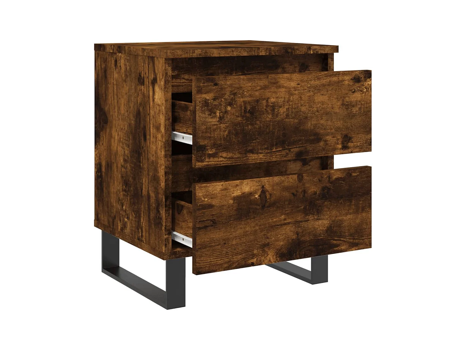 Mesitas de noche | Mesilla de noche 2 uds madera ingeniería roble ahumado 40x35x50 cm