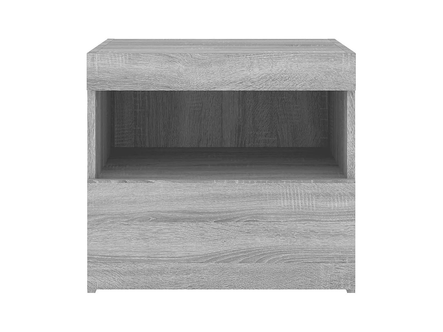 Mesitas de noche | Mesilla de noche con luces LED 2 uds gris Sonoma 50x40x45 cm