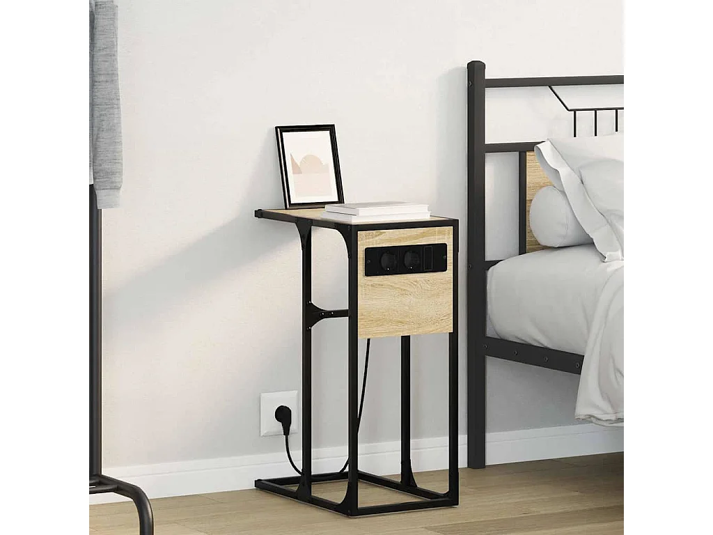 Mesa de Noche | Mesa auxiliar | Mesita de noche Roble Sonoma Madera contrachapada