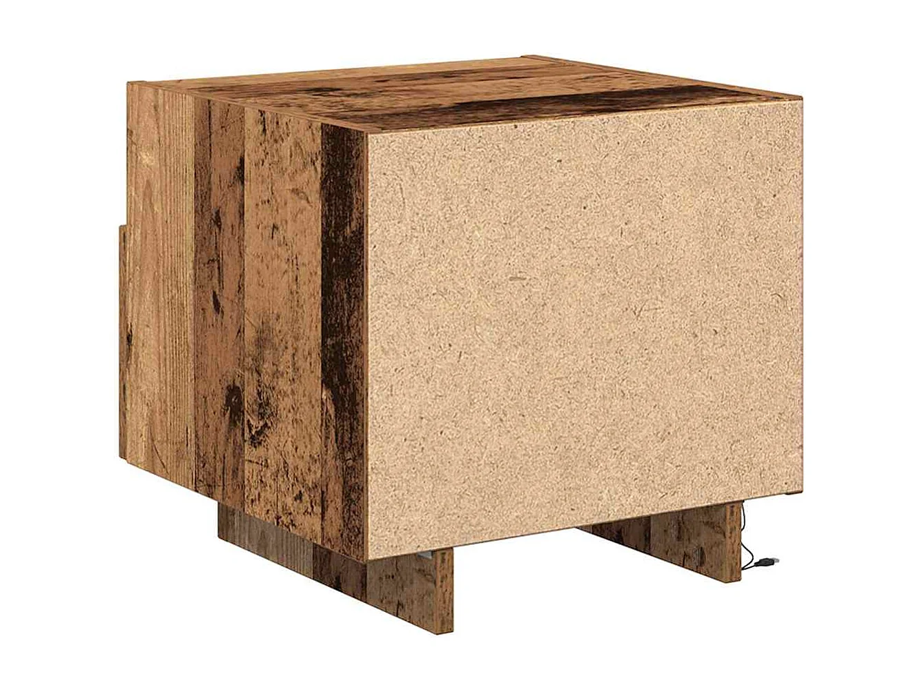 Mesita de Noche | Armario de Noche | Mesa auxiliar con cajón 2 uds. Madera vieja 40x39x37 cm